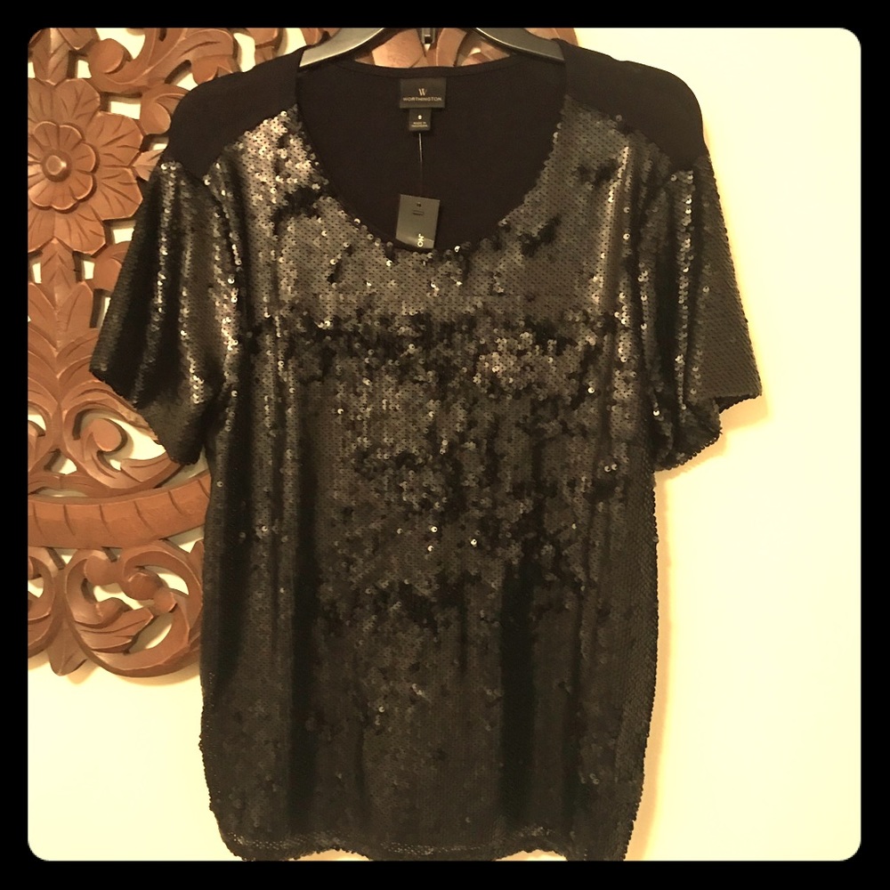 Black Sequin Worthington blouse